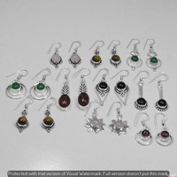 Tiger Eye & Mixed 30 Pair Wholesale Lot 925 Sterling Silver Earring NLE-1700