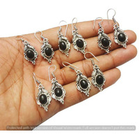 Black Onyx 25 Pair Wholesale Lot 925 Sterling Silver Earring NLE-1325