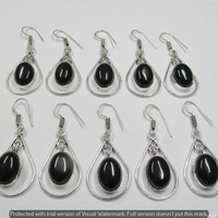 Black Onyx 20 Pair Wholesale Lot 925 Sterling Silver Earring NLE-1156