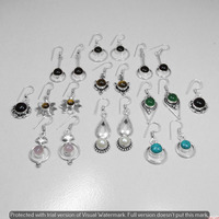 Garnet & Mixed 20 Pair Wholesale Lot 925 Sterling Silver Earring NLE-1098