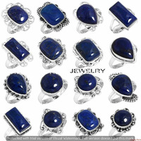 Lapis Lazuli Gemstone 1 PCS Wholesale Lot 925 Silver Plated Rings LR-11-337