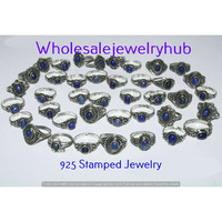 Lapis Lazuli 5 PCS Wholesale Lot 925 Sterling Silver Rings LR-07-283