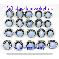 Opalite Gemstone 5 PCS Wholesale Lot 925 Sterling Silver Rings LR-07-208