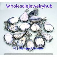 Dendrite Opal 5 pcs Wholesale Lots 925 Sterling Silver Plated Pendant LP-287