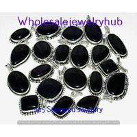 Black Onyx 10 pcs Wholesale Lots 925 Sterling Silver Plated Pendant LP-20-252