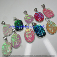Dichroic Glass 5 Piece Gemstone Wholesale Lot 925 Sterling Silver Pendant