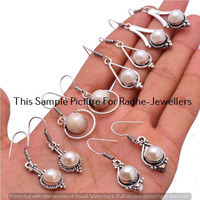 Pearl 30 Pair Wholesale Lots 925 Sterling Silver Earrings Lot-07-501