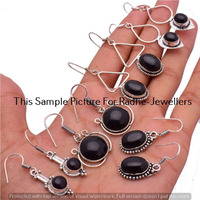 Black Onyx 10 Pair Wholesale Lots 925 Sterling Silver Earrings Lot-07-369