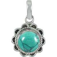 Turquoise Gemstone Silver Jewelry Pendant !! 925 Sterling Silver Jewelry