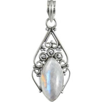 Enjoyable Rainbow Moonstone Sterling Silver Jewelry Pendant