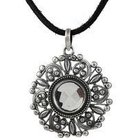 Victorian Style! Glass 925 Sterling Silver Pendants
