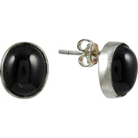 Quality Work Black Star Gemstone Silver Earrings Jewelry