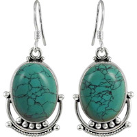 Tempting Turquoise Gemstone Silver Jewelry Earrings