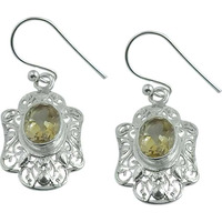 Exclusive!! 925 Silver Citrine Gemstone Earrings