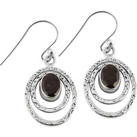 Hot ! 925 Silver Garnet Gemstone Earrings