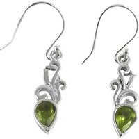 Draditions!! Peridot 925 Sterling Silver Earrings