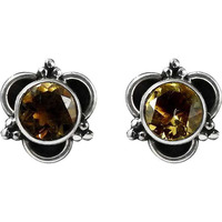 Intriguant!! 925 Sterling Silver Citrine Studs