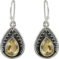 Attractive!! 925 Sterling Silver Citrine Earrings