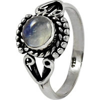 Spell ! 925 Sterling Silver Rainbow Moonstone Ring