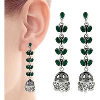 Great Creation !! 925 Sterling Silver Green Onyx Earrings
