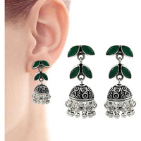 Modern Style !! 925 Sterling Silver Green Onyx Earrings