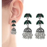Fine !! 925 Sterling Silver Green Onyx Earrings