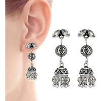 Large Stunning !! 925 Sterling Silver White CZ Earrings