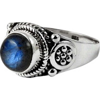 Big Inspire! 925 Sterling Silver Blue Labradorite Ring