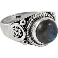 Stylish! 925 Sterling Silver Blue Labradorite Ring