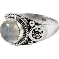 Gorgeous Design! 925 Sterling Silver Rainbow Moonstone Ring