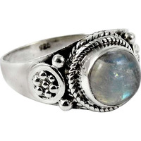 Fantasy! 925 Sterling Silver Rainbow Moonstone Ring