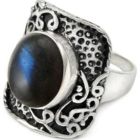 Excellent! 925 Sterling Silver Blue Labradorite Ring