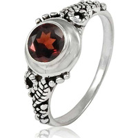 Hot!! 925 Sterling Silver Garnet Ring