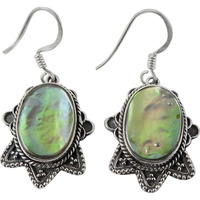 Passionate Love!! Ablone Shell 925 Sterling Silver Earrings
