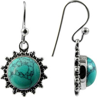 Big Excellent ! Turquoise 925 Sterling Silver Earrings