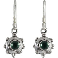 Big Royal Style! 925 Silver Green Onyx Earrings
