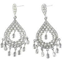 Franqipani Queen ! Crystal 925 Sterling Silver Earrings