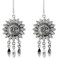 Sun Design !! 925 Sterling Silver Earrings