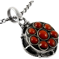 Summer Stock!! Coral 925 Sterling Silver Pendant
