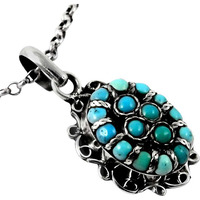 Beautiful Design!! Turquoise 925 Sterling Silver Pendant