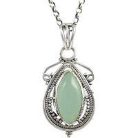 Delicate Light !! 925 Sterling Silver Chalcedony Pendant