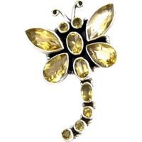 Butterfly 925 Sterling Silver Citrine Pendant