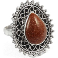 Exclusive ! 925 Sterling Silver Red Sunstone Ring