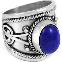 New Design!! Lapis 925 Sterling Silver Rings