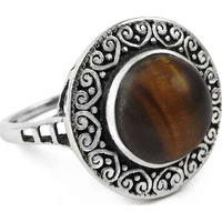 Favorite!! Tiger Eye 925 Sterling Silver Ring