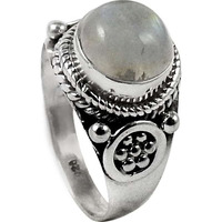 Modern Style!! Rainbow Moonstone 925 Sterling Silver Ring