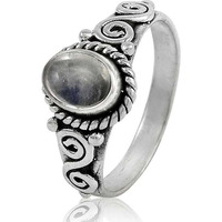 Top Quality African ! 925 Sterling Silver Rainbow Moonstone Ring