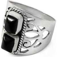 New Fashion ! 925 Sterling Silver Black Onyx Ring
