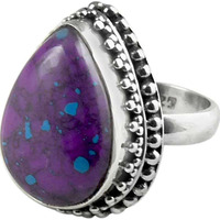 Natural!! Purple Copper Turquoise 925 Sterling Silver Ring