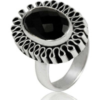 Breath Of Love ! 925 Sterling Silver Black Onyx Ring
